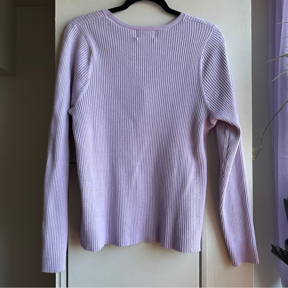Old Navy Ribbed Sweater – Crew Neck Lilac Long Sleeve - Picture 4 of 8